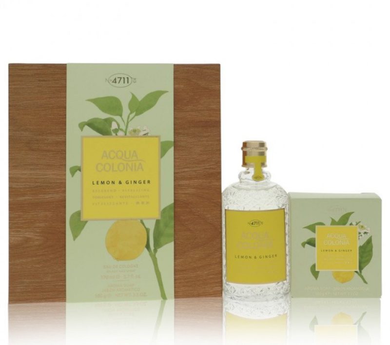 4711 ACQUA COLONIA Lemon & Ginger Gift Set -- Eau de Cologne Splash & Spray + Aroma Soap