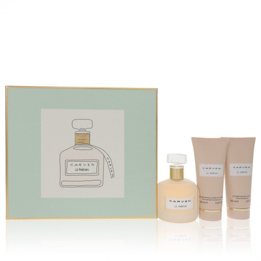Carven Le Parfum Gift Set -- 100 ml Eau De Parfum Spray + 100 ml Body Milk + 100 ml Shower Gel